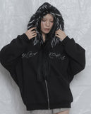 [mnem] Skunk Fleece Hoodie Zip-Up
