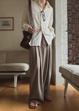 Mary three tuck wide slacks
