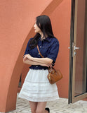 Suen Denim Collar Short Jacket