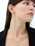Essence Silver (W) Lab Diamond Tria One-Touch Earrings_0.1CT