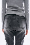 Slate incision flare denim pants