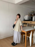Hesid Summer Banding Nylon Long Skirt
