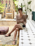 Chevin V-Neck Sleeveless Knit Cardigan Set