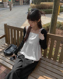 Summer Corset Shirring Sleeveless Ribbon Blouse