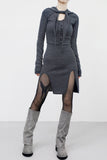 Infio Strap Cardigan + Halter Sleeveless One Piece Set