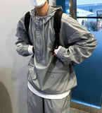 [HARU] SET UP - Hood / Half zip-up anorak