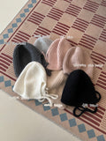Moonvero Angora Strap Bonnet Knit Beanie