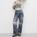 (Unisex) Jubi Damage Denim Pants