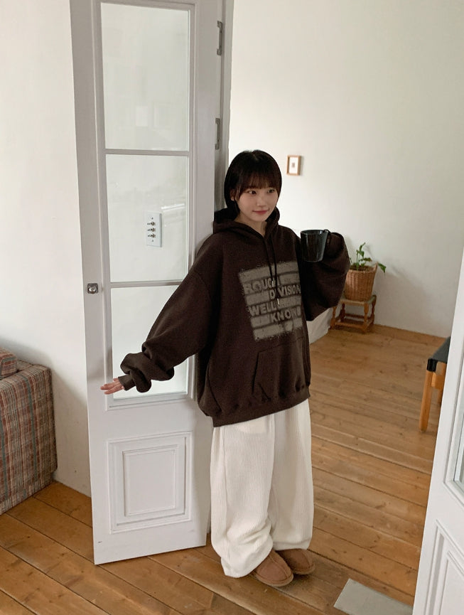 【BAON】[unisex] Pikuyo printing brushed over hoodie BAON (バオン) - [男女兼用]ピクヨプリンティング裏起毛オーバー