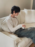 [PLAN MADE] Loop Lace-up Boat Neck Knit
