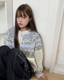 Feeder Nordic Snowflake Hairy Knit Cardigan