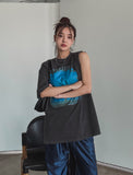 Glossy foil track pants