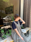 Qdoden Nylon Layered Cargo Long One Piece
