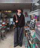 Mono Two-Tuck Wide Slacks
