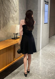 Niaki see-through color matching three quarter length blouse