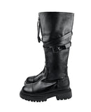 Zipper Flip Buckle Boots