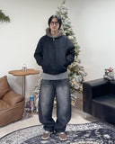 Rat Fur Hooded Bomber Jacket