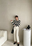 Berge semi straight fit banded cotton pants