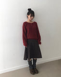 Mirn Striped Unbalance Midi Skirt