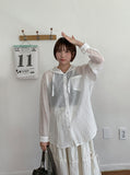 Modent Stripe Check Hood Long Sleeve Shirt
