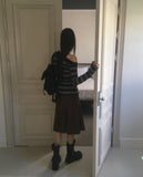 Binp Lace Corduroy Cut Midi Skirt