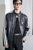 [Real Leather] Washed Lambskin Biker Jacket