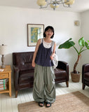 Akem Nylon Banding Cargo Wide Pants