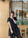 Selverco Layered Shirring Tiered Short Sleeve One Piece