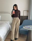 Anvel Belloa Corduroy Pintuck Wide Pants