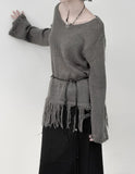 Lynch Fringe V-Neck Knit
