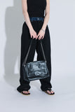 leather chain square bag