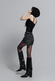 Belt Retro Patch Shorts
