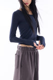 Cape slim hand warmer T-shirt