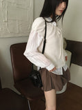 Rossop stripe line see-through long sleeve shirt