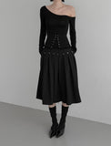 Wrap Set Corset One-Off Shoulder Top
