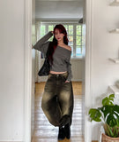 Sandy Double Washed Balloon Denim Pants