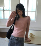 [Mohair Wool] Jining Slim Fit Mohair Wool Inner Long Sleeve Knit