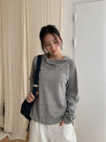 Burhit Unbalance Ribbed Hoodie