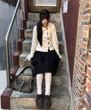 Puan High-Neck Button Knit Cardigan