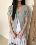 Daren Punched Short Sleeve Cardigan