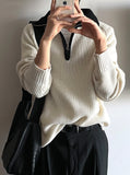 Something Color Scheme Half Zip Up Kara Knit