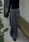 Ribbon Shirring Bootcut Pants