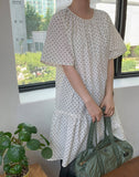 Lutet Layered Shirring Dot Mini One Piece