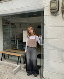 Yorkin gradient stitch wide denim pants