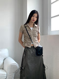 Pave pleated shirring two-way nylon short sleeve jacket