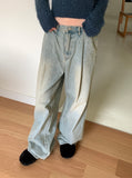 Archer Pintuck Balloon Wide Denim Pants