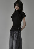 Vortex pintuck wide denim pants