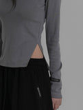 [ EEUN MADE ] V neck slim longsleeved