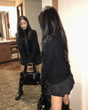 [MADE] Yura Two-Way High Neck Knit Zip-Up