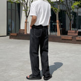 Bato Black Blue Wide Denim Pants